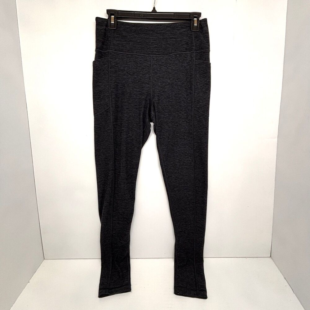 Victoria’s Secret On Point Flow Leggings Black/Gray With Side Pockets Size 12